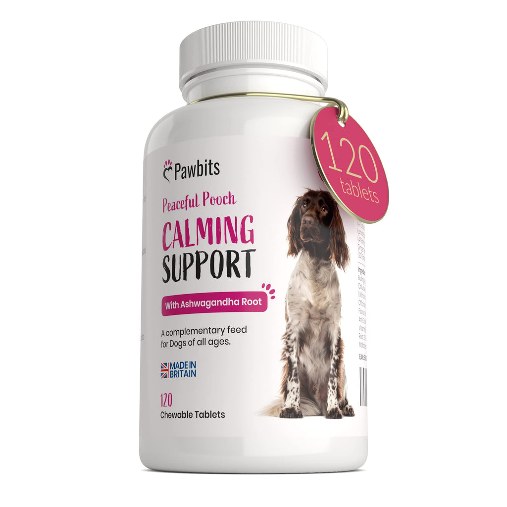 Pawbits 120 Chicken Flavour Chewable Calming Tablet for Dogs - Calming Supplements for Anxious, Nervous, Hyperactive and Stressed Pets with Vitamin B1 - PawsPlanet Australia