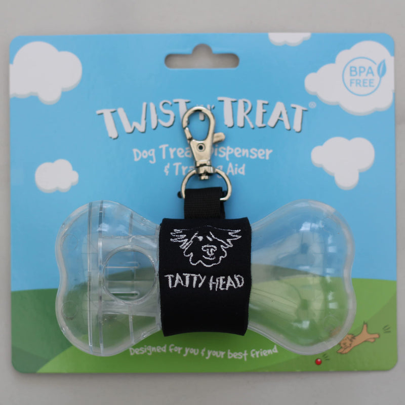 Tatty Head Dog Treat Dispenser And Recall Training Aid - Easy To Use - Just Shake to Recall - Clips To Lead or In Pocket, Ideal For Walks, Suits Both Dogs and Puppies - Clear - PawsPlanet Australia