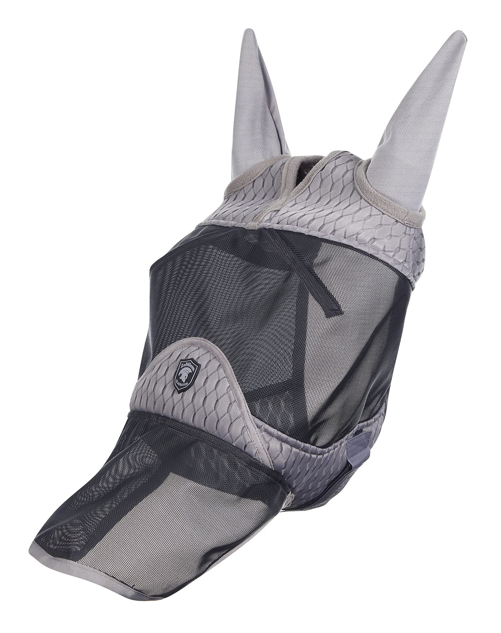 LeMieux Horse Gladiator Full Mask in Grey - 4 Way Stretch Lycra - Breathable Mesh - Small - PawsPlanet Australia