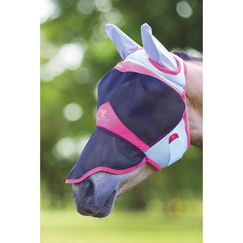 Shires Air Motion Fly Mask with Ears & Nose - Pink Cob - PawsPlanet Australia