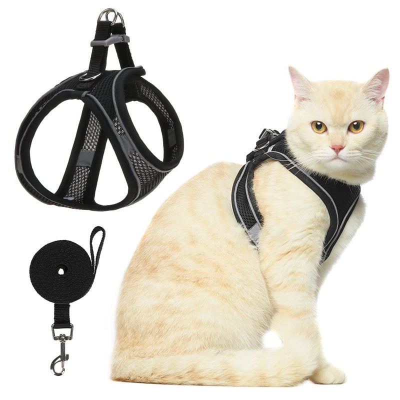 Cat Harness and Leash Set - Escape Proof Soft Adjustable Vest Harness with Reflective Strip for Outdoor Walking, Suitable for Small Cats Kitten Puppy X-Small - PawsPlanet Australia