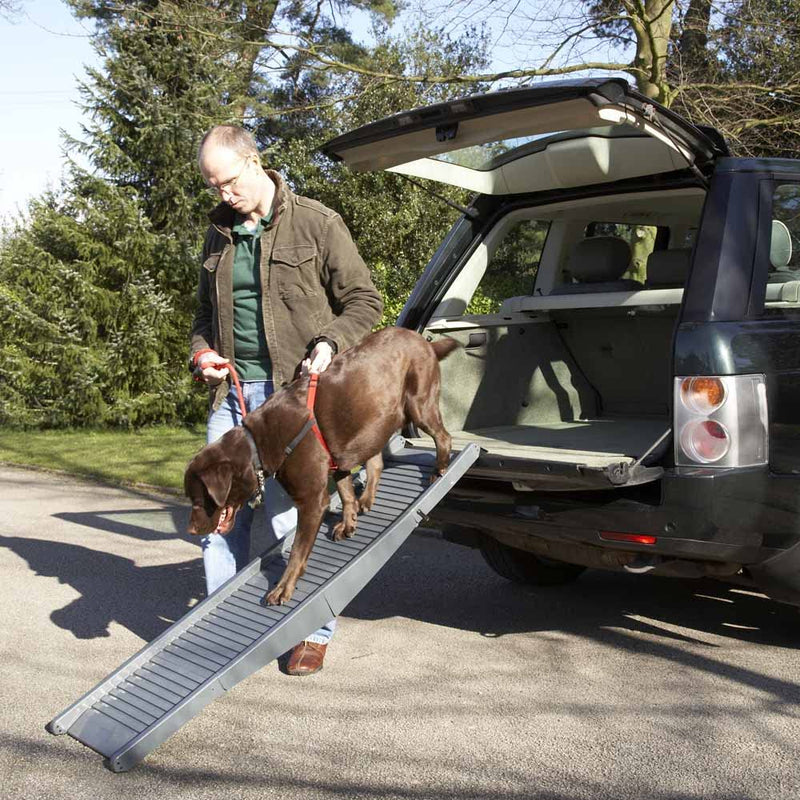 Barkhaus Dog Car Ramp - Fold up - Portable with Carry Handle 152 x 12 x 40 - Holds up to 50KG - PawsPlanet Australia