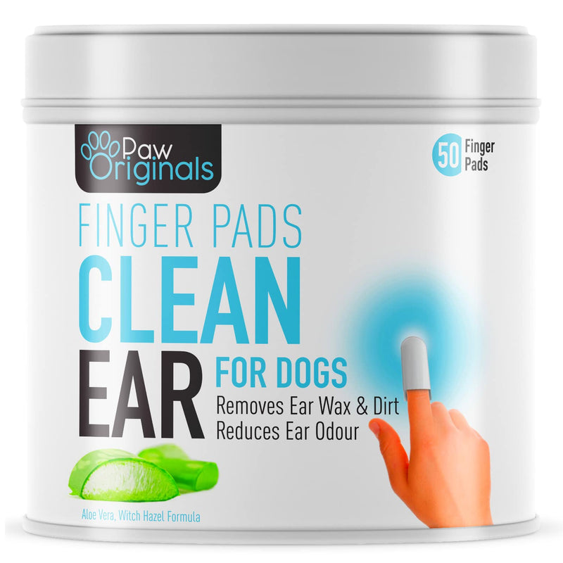 Dog Ear Wipes - Finger Pads | Stop Itching - Remove Dirt, Wax & Clean Dirty Ears Easily | Aloe Vera & Witch Hazel Infused | 50 Dog Ear Cleaning Finger Wipes For Easy Cleaning Of Dogs Ears | UK BRAND - PawsPlanet Australia