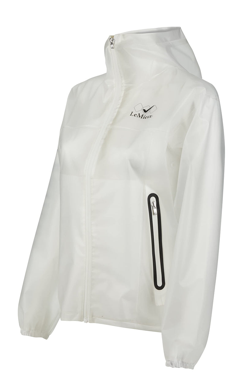 LeMieux Women's Go Aqua Waterproof Over Jacket in White - Soft TPU - Flexible & Breathable XS - PawsPlanet Australia