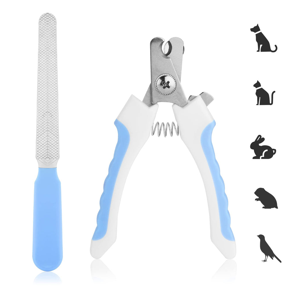 Molain Pet Nail Clippers, Dog Nail Clippers, Dog Nail File, Professional Pet Trimmer with Protective Guard and Safety Lock, Dog Claw Clippers for Dogs and Cats, Pet Paw Grooming(Blue) Blue - PawsPlanet Australia