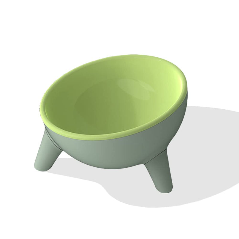 Cat Bowls Tilted Raised,Single Cat Feeding Bowls Elevated Cat Food Water Bowl Kittens Dishes 15° Inclined Angle Cat Feeder,Green 1PCS Green - PawsPlanet Australia