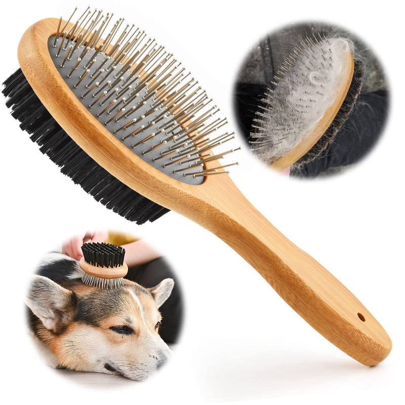 Dog Brush Grooming,Dog Brushes Double Sided Pin and Bristle Soft Cat Puppy Pet Hair Brush for Short and Long Haired - PawsPlanet Australia