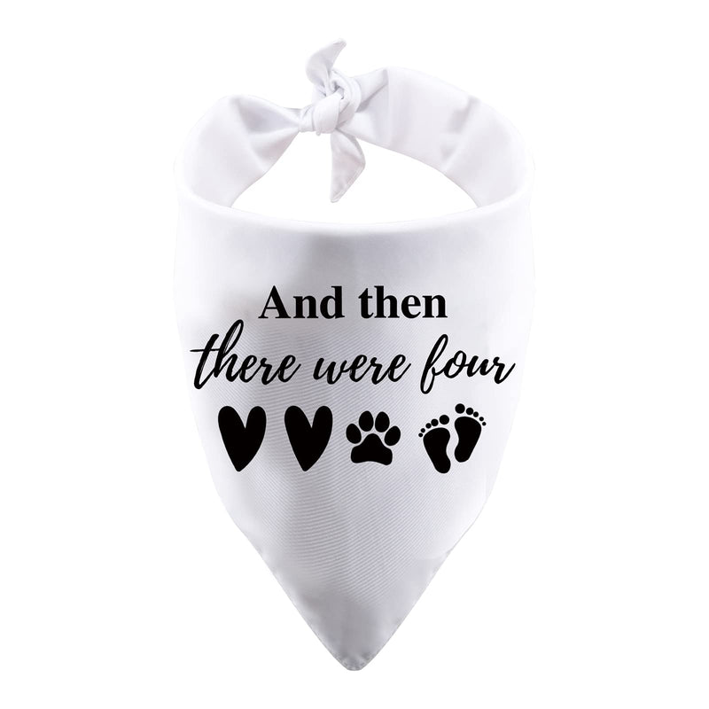 1 Piece Baby Announcement Dog Bandana And Then There Were Four Dog Bandana New Baby Gift Pregnancy Gift (Were Four White) Were Four White - PawsPlanet Australia