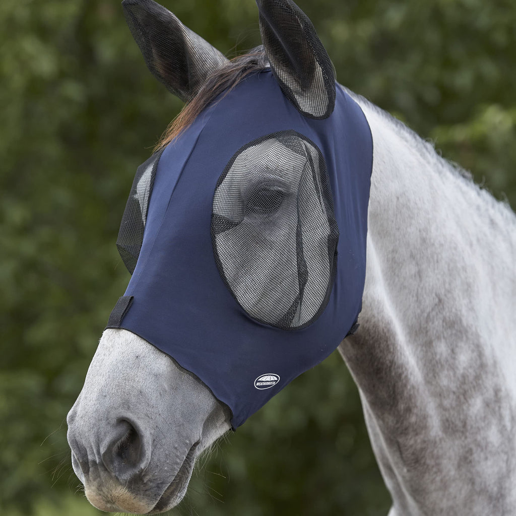 Weatherbeeta DELUXE Stretch Bug Eye Saver With Ears - Navy/Black Navy / Black Small Pony - PawsPlanet Australia