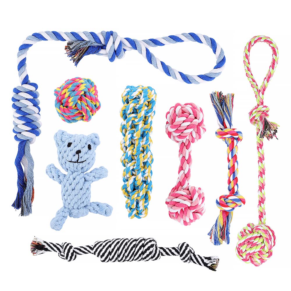 Plutus Pet Dog Chew Toys for Aggressive Chewers, 8 pack Interactive Dog Rope Toys, Washable Cotton Tough Dog Toys, Teething Toys for Puppies Small and Medium Dogs - PawsPlanet Australia