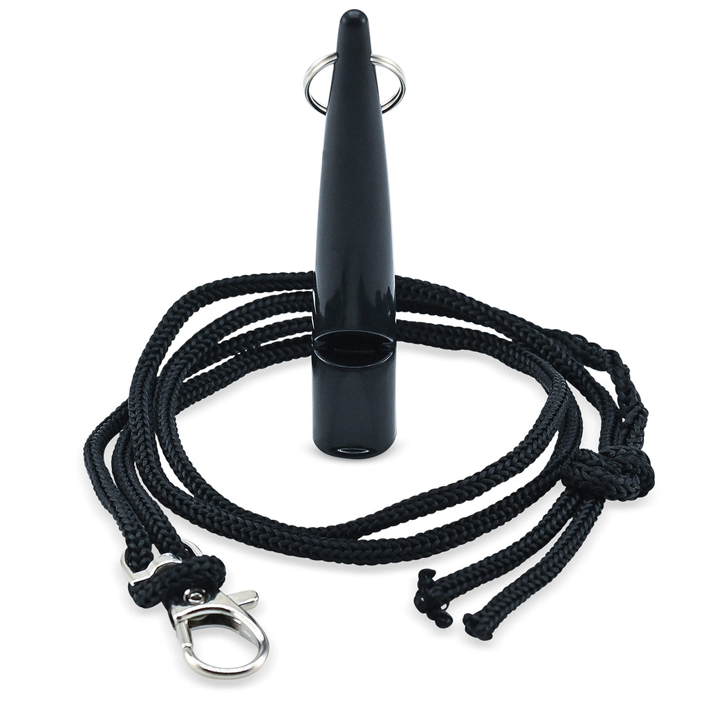 Dog Whistle with Lanyard - Used for Recall & Dog Training - Long Distance - Good Frequency for Most Breeds of Dog - Standard Pitch - Food Grade Plastic (Black) - PawsPlanet Australia