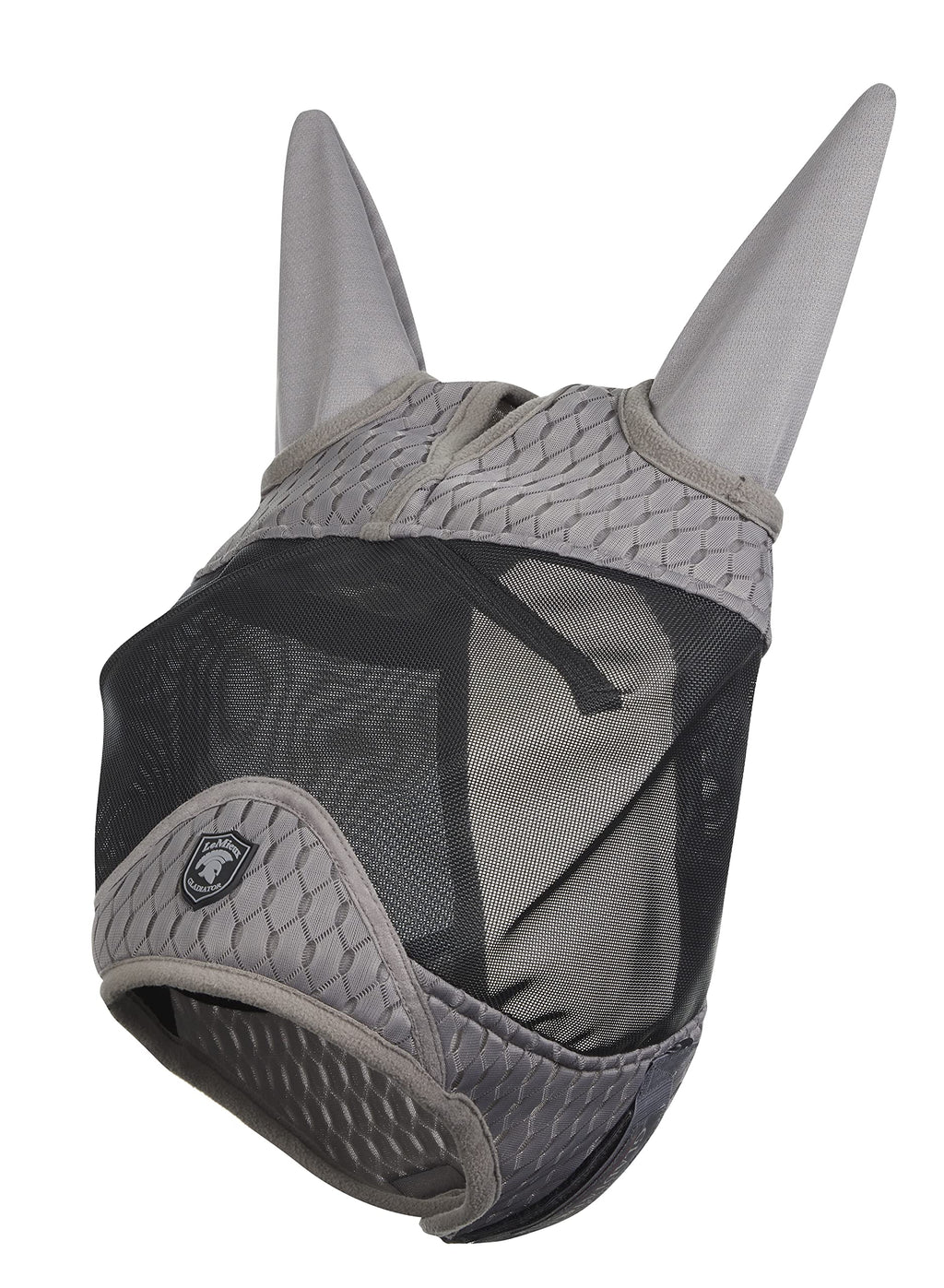 LeMieux Horse Gladiator Half Mask in Grey - 4 Way Stretch Lycra - Breathable Mesh - Small - PawsPlanet Australia