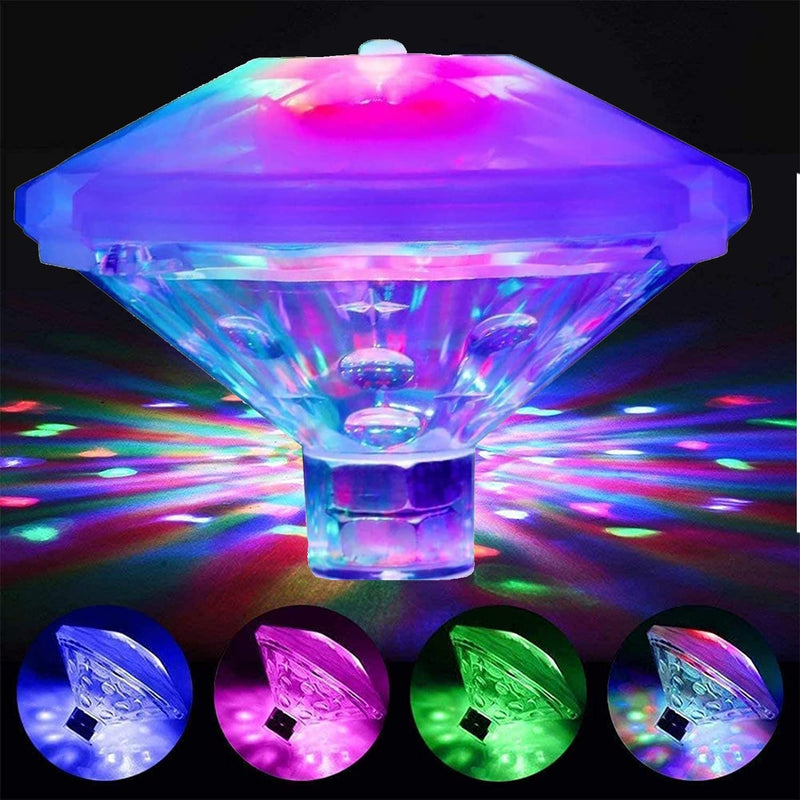 CUQOO Waterproof Multicolour LED Floating Pool Tub Lights for Swimming Pools – 7 Mode Disco Lights for Kids & Adults Parties | Battery Operated Bath Lights for Paddling Pools, Bath, Hot Tub & More - PawsPlanet Australia