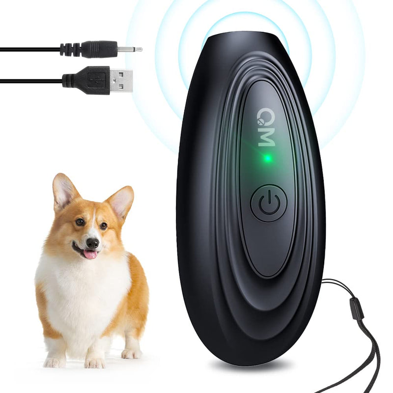 Queenmew Ultrasonic Dog Barking Deterrent Devices, Handheld Pet Gentle Anti Barking Device, Rechargeable Stop Dog Barking Device, Dog Behavior Training Tool of 16.4 Ft Control Range, Safe & Humane Black01 - PawsPlanet Australia