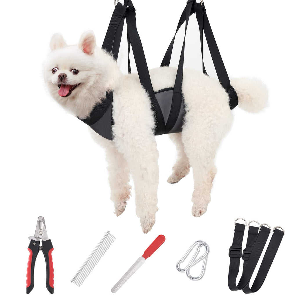 Pidsen Pet Grooming Hammock Harness for Dogs, Dog Hammock Restraint Bag, Breathable and Quick-Dry Grooming Nail Trim Sling Hammocks, with Nail Clippers/Trimmer, Nail File, Pet Comb (S) S - PawsPlanet Australia