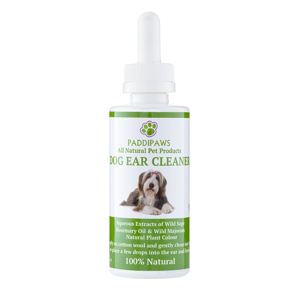 PADDIPAWS 100% Natural Ear Cleaner for Dogs - Stop Itching - Head Shaking - Smelly Ears - Waxy Ears - Mite Prevention - Concentrated Anti Bacterial Formula for Quick Results - Easy to Apply - PawsPlanet Australia