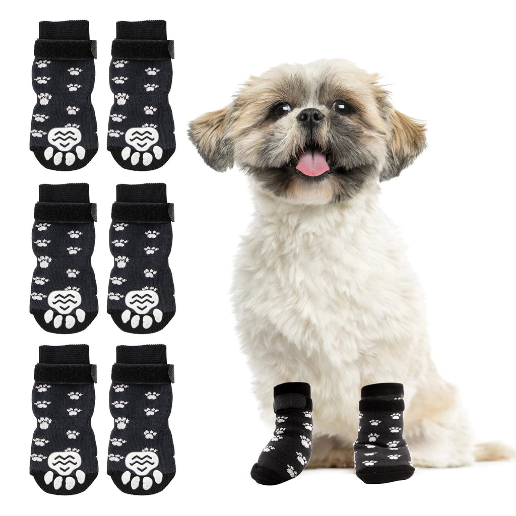 RANYPET Anti Slip Dog Socks 3 Pairs - Dog Grip Socks with Straps Traction Control for Indoor on Hardwood Floor Wear, Pet Paw Protector for Small Medium Large Dogs S - PawsPlanet Australia