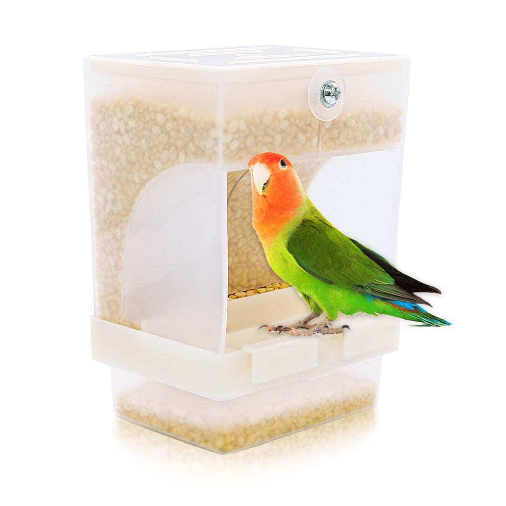 RANYPET No-Mess Bird Feeder - Parrot Integrated Automatic Feeder Bird Seed Dispenser for Small to Medium Birds Cage - PawsPlanet Australia
