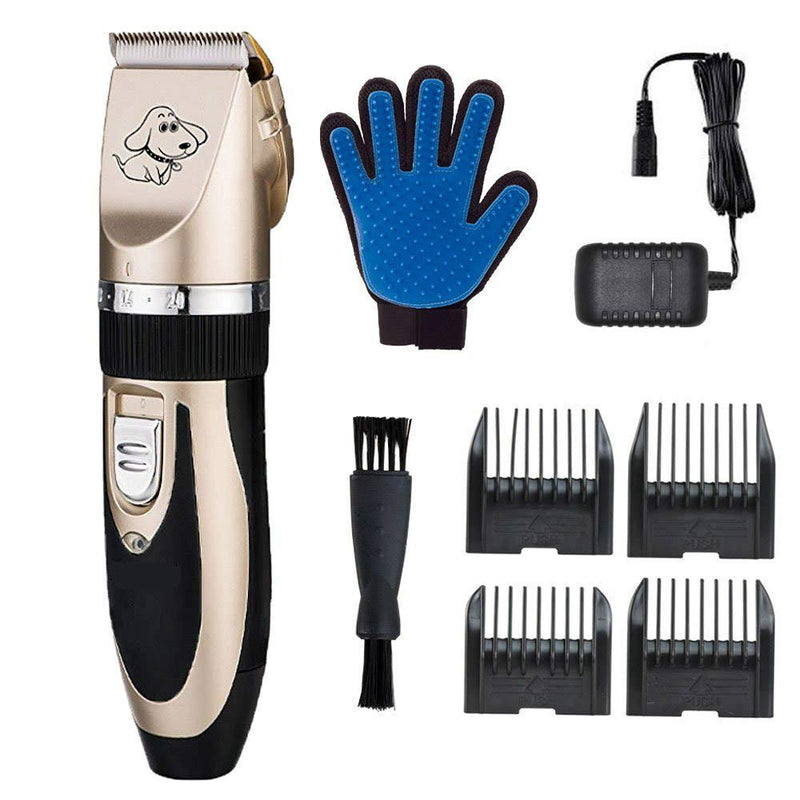 Home-Neat Pet Dog Clipper, Rechargeable Cordless Dog Grooming Clipper Kit for Dogs Cats and Other Animals with Grooming Glove, Low Noise Low Vibration Dog Shaver - PawsPlanet Australia