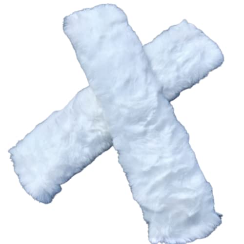 2 X Faux Sheepskin Horse Noseband Lambswool Supersoft Cover Cheek Piece Halter White Nose Band - PawsPlanet Australia
