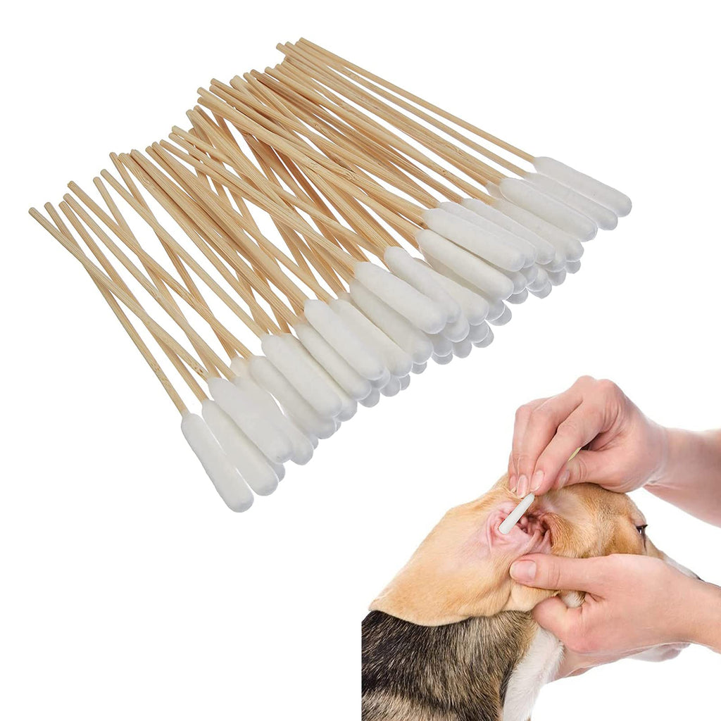 SEGMINISMART Dog Ear Cleaner Bamboo Cotton Buds, Bamboo Cotton Swab Sticks Thicker Cotton, Cotton Buds for Cat Dog Ear Wax Infection Removal, Itchy Ear Remedy Cleaning Swabs (Small) - PawsPlanet Australia