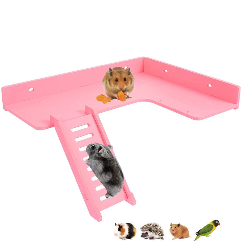 TeTupGa Hamster Ladder Platform Toy Rats Bird Playground Birdcage Perch Climbing Toys for Guinea Pig Gerbil (Pink) Pink - PawsPlanet Australia