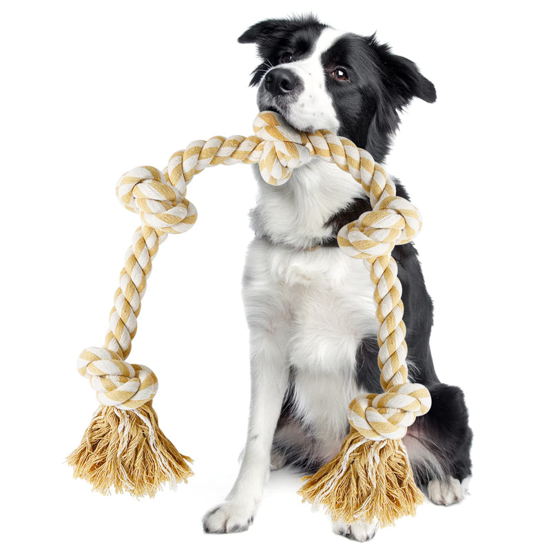Vivifying Rope Dog Toy, XL Indestructible Dog Rope Toy for Large Dogs, 35 Inch Strong knotted Dog Interactive Rope Chew Toy for Aggressive Chewers - PawsPlanet Australia