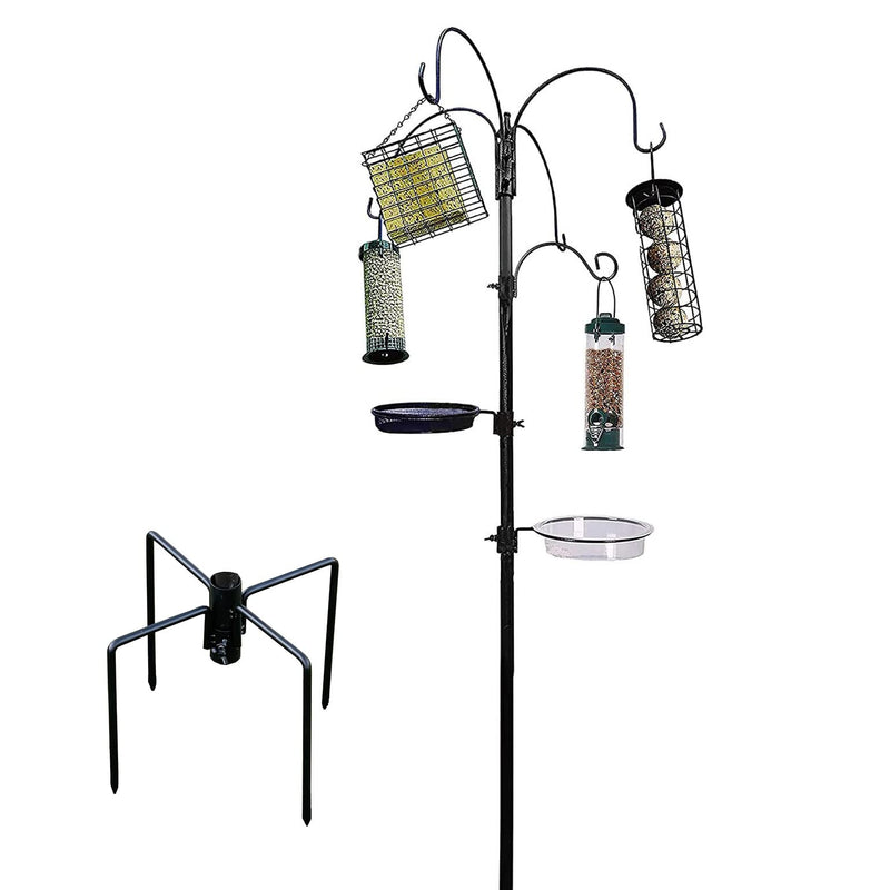 Hyfive Wild Bird Feeding Station Kit Multi Feeder With Stabiliser Fork Holder Bird Hanging Feeders Bird Water Bath Large 240cm 4 Pole - PawsPlanet Australia