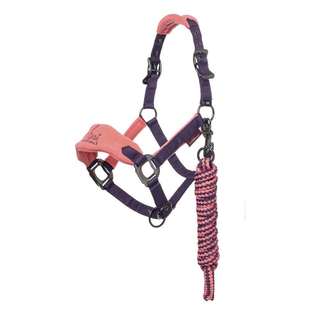 LeMieux Mini Vogue Fleece Pony Headcollar & Rope - Papaya - PawsPlanet Australia