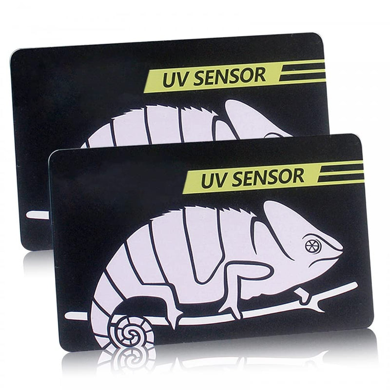 DONGKER 2PCS UVB Tester Card,Reptile UV Tester 500 Times Reusable for UVB Reptile Bulb Light Lamp - PawsPlanet Australia