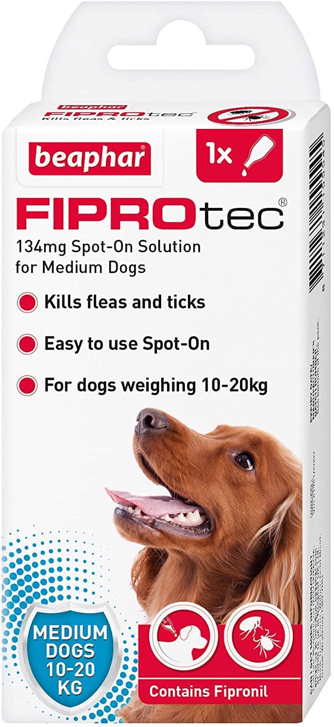 Beaphar FIPROtec Spot On Medium Dog 1 Pipette, Flea And Tick Treatment For Dogs, Flea Treatment For Dogs, Dog Flea Treatment Medium Dogs - PawsPlanet Australia