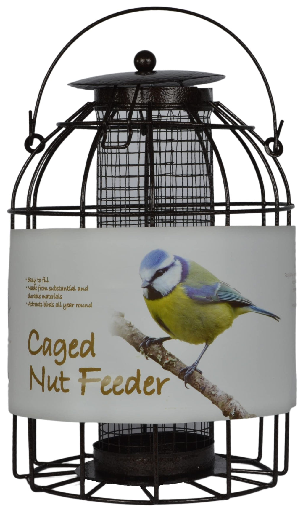 Green Jem Dome Caged Peanut Wild Bird Feeder, Designed To Deter Squirrels And Also Larger Garden Birds Such As Pigeons And Doves, - PawsPlanet Australia