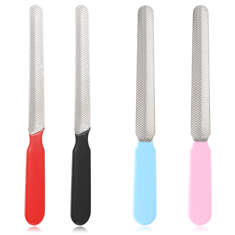 4 Pieces Pet Nail Claw File Stainless Steel Dog Nail File Dog Nail Polish Pet Claw Care Safe Dogs Claw File Pet Nail Filer with Easy Grip Handle for Dogs Cats Puppies Nail Grooming Supplies, 4 Colors - PawsPlanet Australia
