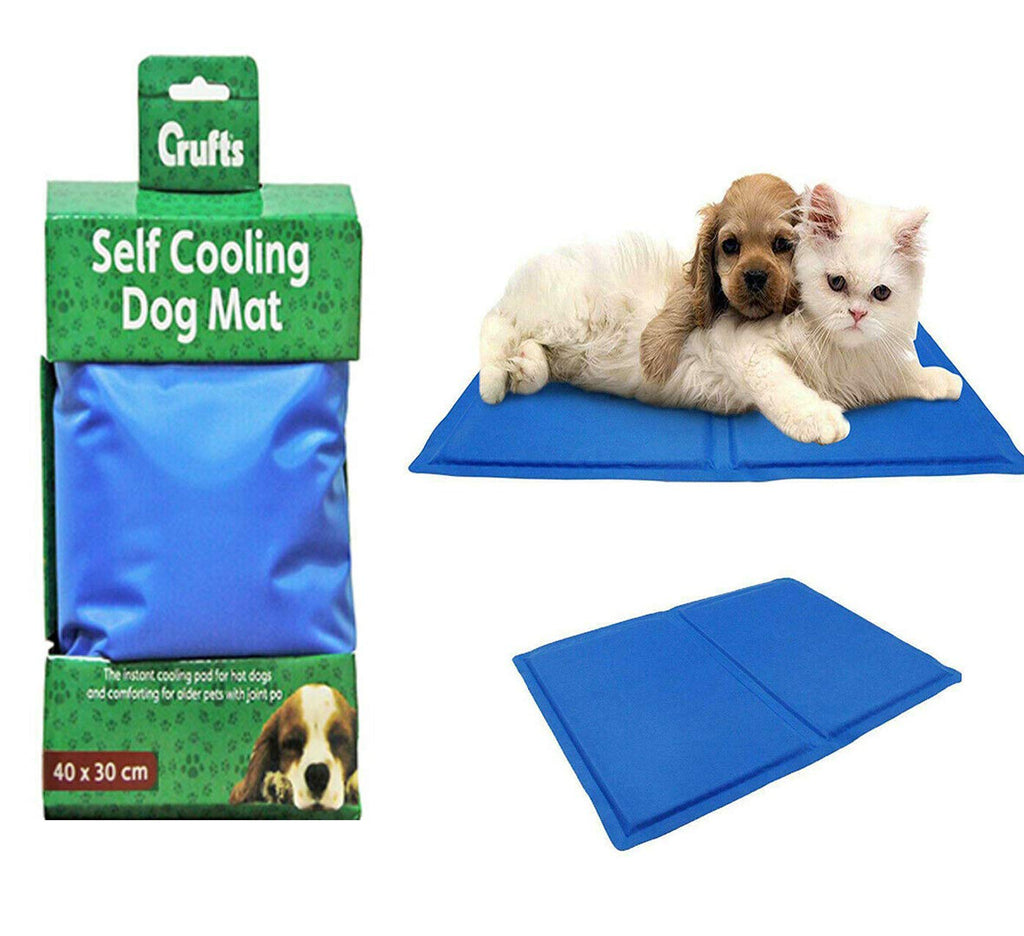 PMS Small 40cm x 30cm Crufts Branded Self Cooling Pet Dog Cat Gel Mat Travel Playing Training Pad - PawsPlanet Australia