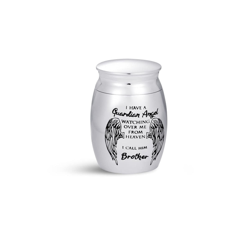 FGT Small Urn for Brother Son Him Dad Men Cremation Urns for Ashes Memorial Keepsake I Have A Guardian Angel, Stainless Steel - PawsPlanet Australia