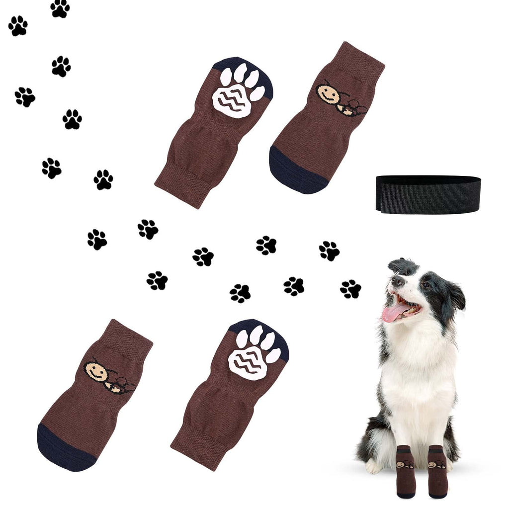 4 Pcs Dogs Socks, Non-Slip Dog Paw Protector with Rubber Reinforcement for Indoor,Outdoor,Cotton Socks Stop for Medium,Large Dogs (4XL) 4XL - PawsPlanet Australia