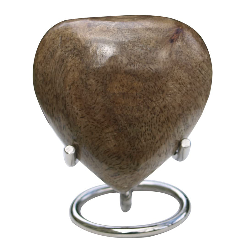 Well Blessed Small Polished Wooden Heart Keepsake Urn for Ashes. A Small Wooden Heart Memorial Urn - PawsPlanet Australia