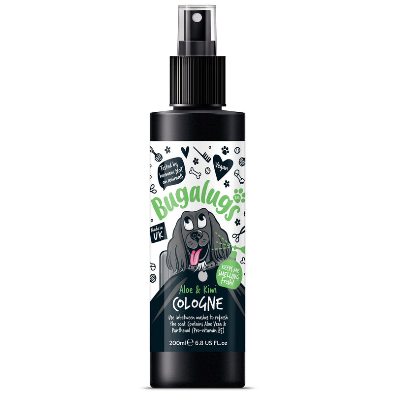 BUGALUGS Dog Cologne perfume - dog deodorant deodoriser spray use with professional groom Dog Shampoo For Dogs, Cats & Pets (Aloe & Kiwi, 200ml) Aloe & Kiwi - PawsPlanet Australia