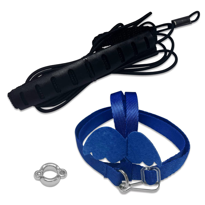 2 metre long adjustable parrot training rope, bird harness for outdoor activities, elastic strap training rope, with 1 bird foot ring. - PawsPlanet Australia