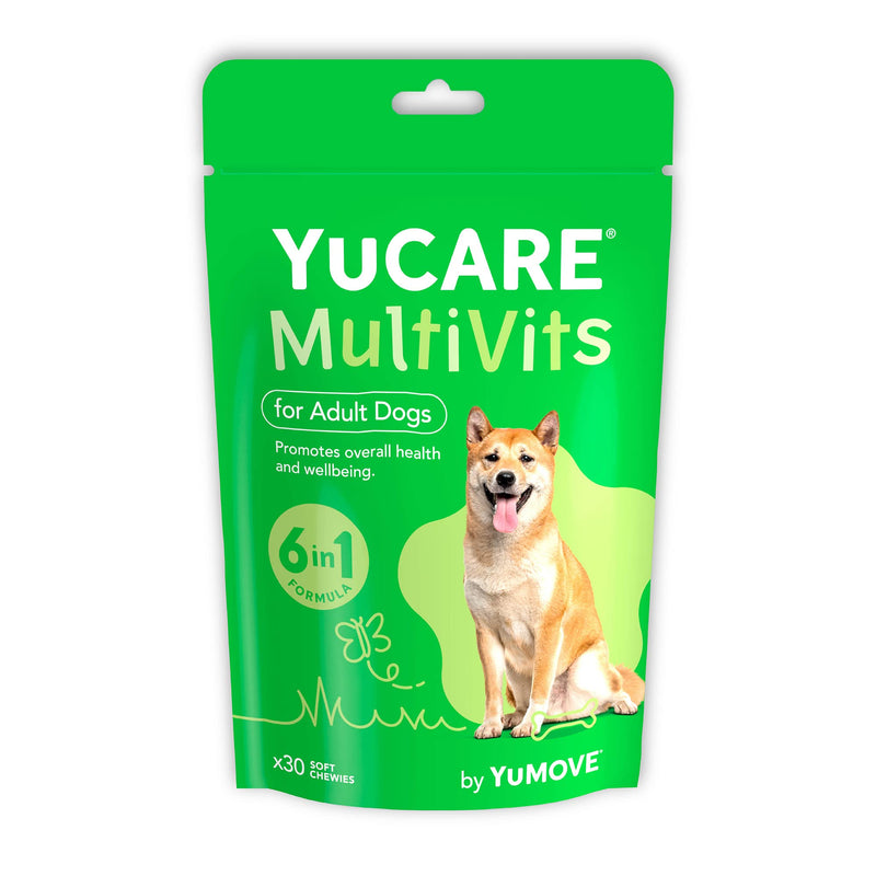 Lintbells YuCARE MultiVits Supplement for Adult Dogs, 6-in-1 Daily Vitamins for Dogs Aged 4-7, 30 Multivitamin Chews, White 30 count - PawsPlanet Australia