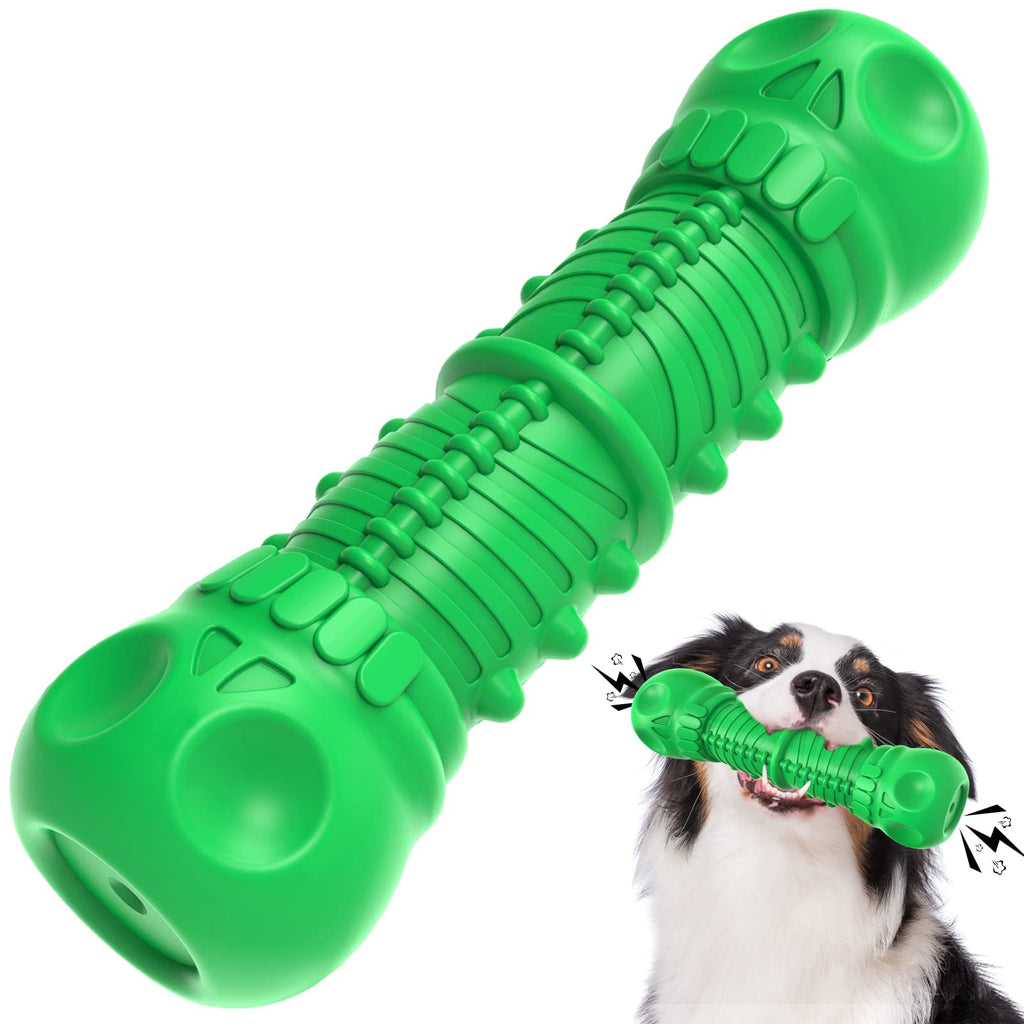 Dog Toys, HETOO Indestructible Squeaky Dog Chew Toy For Small Dogs Durable Dog Toothbrush Dental Care Green Color - PawsPlanet Australia