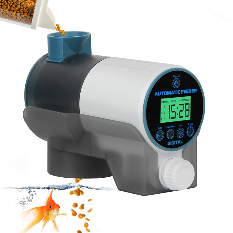 Automatic Fish Feeder，for Aquarium Fish Tank - LCD Display Automatic Timer Fish Food Feeder for Weekend Holiday, - PawsPlanet Australia