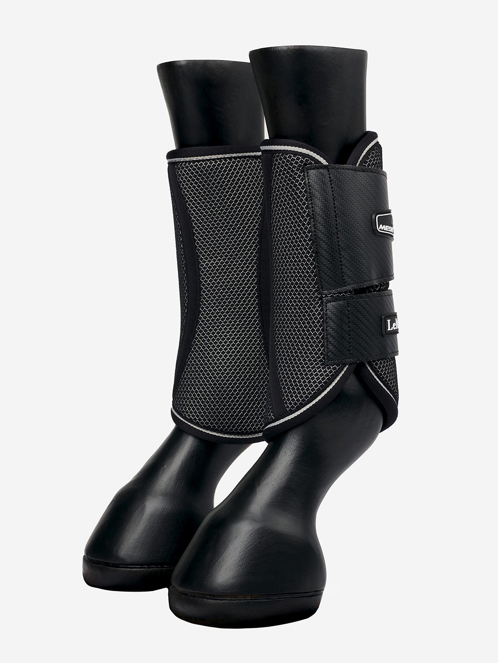 LeMieux Carbon Mesh Wrap Horse Boots - Black - Stretch Cotton Inner Lining - Front & Hind Legs - Small - Pair S - PawsPlanet Australia