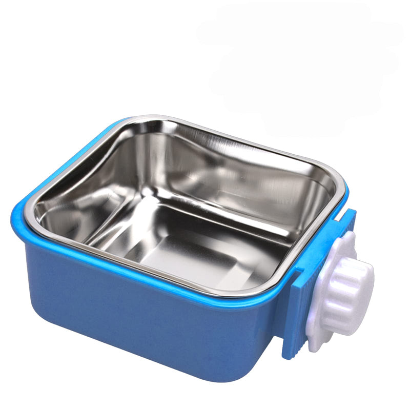 Pet Hanging Bowl for Crates, 2 in 1 Small Dog Bowl Puppy Bowl Removable Stainless Rabbit Bowl Cat Feeder Food Water Bowls for Puppy Cat Bird Rabbit Hamster Guinea Pig Ferret Small Animals (Blue) Blue - PawsPlanet Australia