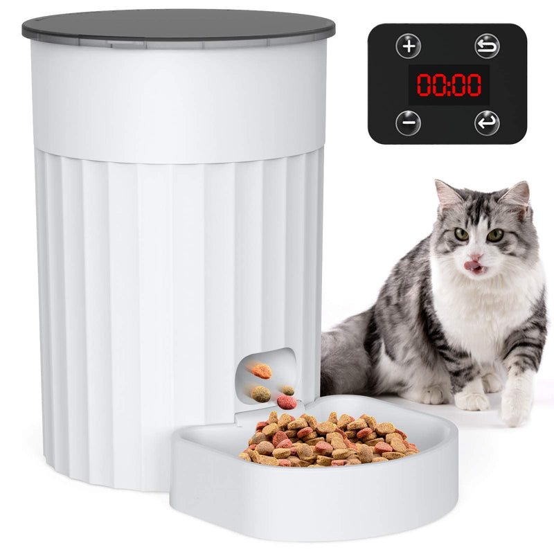 Cat Feeder Automatic with Timer, Automatic Pet Feeder with LCD, 3L Dry Food Dispenser & Feeding Bowl, Operates on Batteries or Electricity, Programmable Portion Control for up to 4 Meals - PawsPlanet Australia