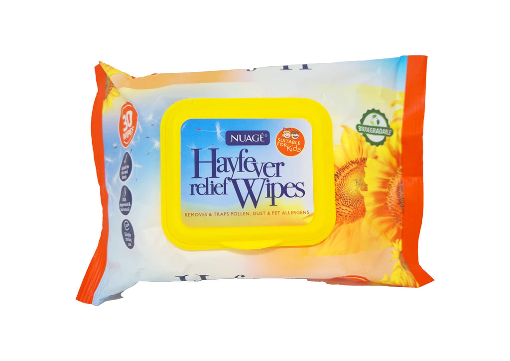 4 Packs of Nuage Hayfever Wipes - Cetirizine Hayfever Relief - Hay Fever Wipes - HayFever Wipes for Eyes - Allergy Wipes for Hayfever Eyes - Nuage Hayfever Relief Wipes 4 - PawsPlanet Australia