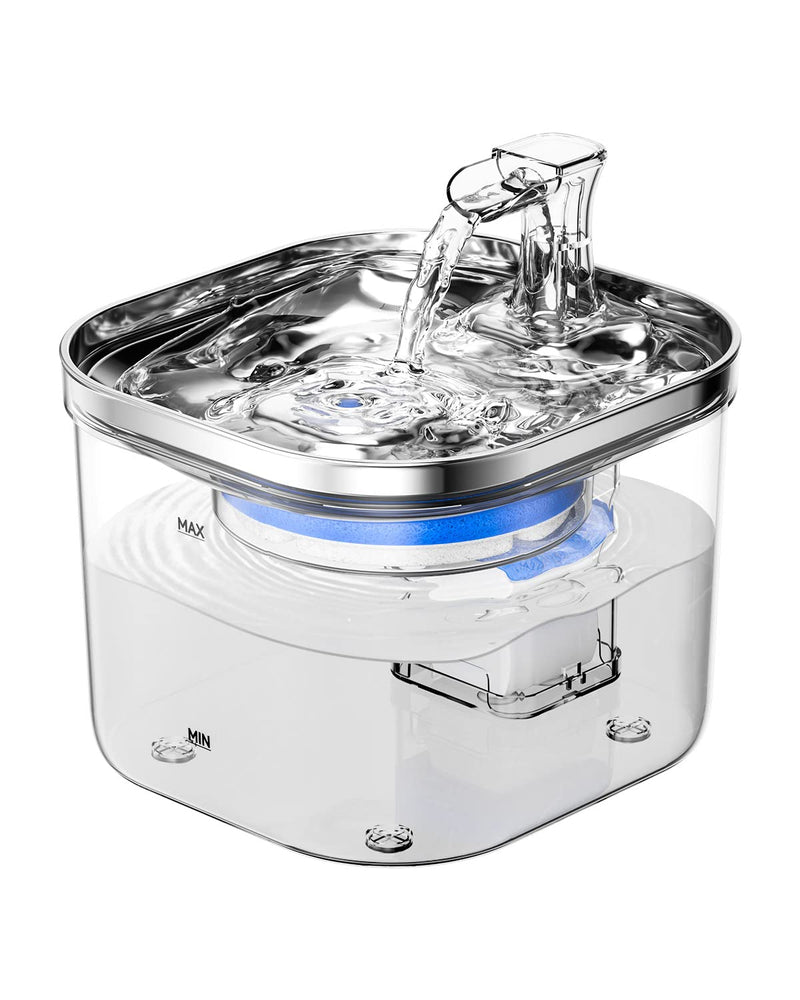 Cat Water Fountain Stainless Steel - Automatic Pet Water Fountain Super Quiet with 4 Level Filtration Automatic Drinking Water Bowl for Multiple Pets Emergency Storage 120ml Cat Fountain Quiet - PawsPlanet Australia