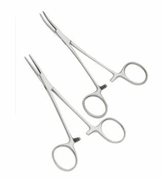 Pet Ear Hair Locking Forceps Stainless Steel Haemostat Forceps for Dogs Cat Grooming Locking Tweezers (15cm Curved) 15cm Curved - PawsPlanet Australia
