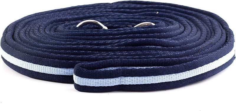 New Soft Cushion Horse Lunge Line Large Dog Training Lead 8 meter NAVY / LIGHT BLUE - PawsPlanet Australia