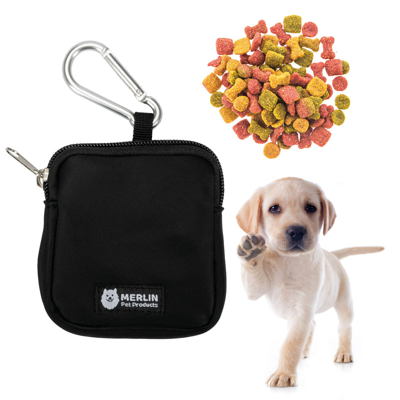 Merlin Pet Products Small Dog Treat Bag, Training Pouch Pocket Size Travel Walking Walk Treats Pouch, Bag For Lead Treats, (Black) Black - PawsPlanet Australia
